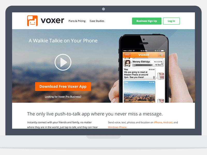 Voxer.com - GIF app business checkbox consumer gif homepage iphone voxer walkie talkie