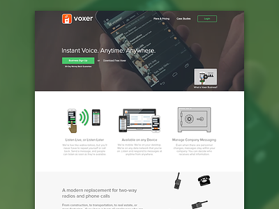 Voxer Homepage app homepage landing landing page voxer website