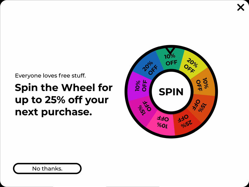 Daily UI 016 dailyui dailyui016 dailyuichallenge discount popup ui uidesign uiux ux uxdesign wheel