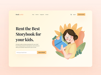 Online Book Rent Landing Page Design