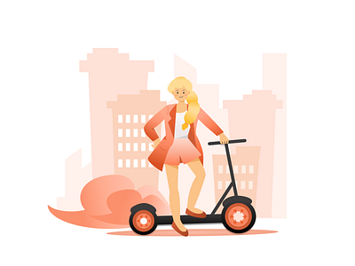 Scooter Girl Illustration