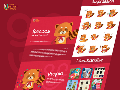 Racoos - One Street Food Mascot Illustration