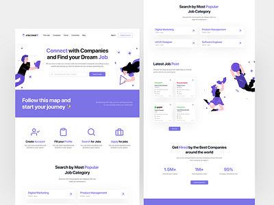 JOBCONNEX - Job Connect Landing Page Design app art branding design illustration logo product product design typography ui ui design uiux ux ux design vector