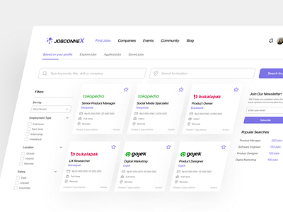 JobConneX Dashboard Design