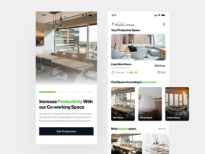 WeSpace Co-working Space Mobile App Design