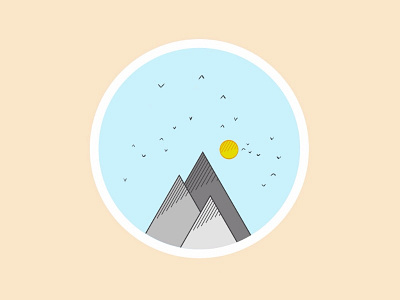 Migration digital illustration landscape mountain simplistic