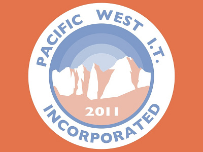 Pacific West I.T. badge design logo patch simple