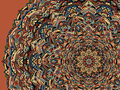 Vector Mandala circle detail illustration illustrator intricate mandala rainbow relax rotate
