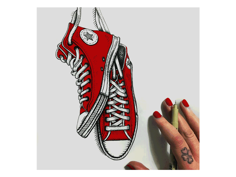 Converse allstar animate color colorshift converse gif handdrawn micron penandink shoes sneakers