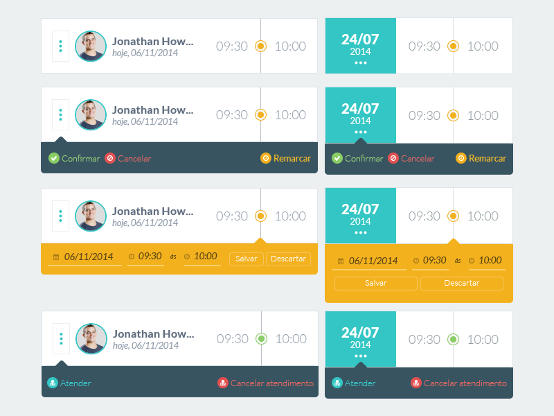 cards appointments by bruno fernando on dribbble appointments cards
