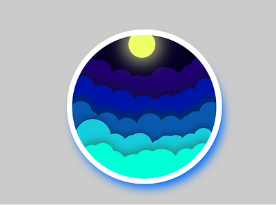 nature4 affinity designer animation art cloud flat illustration minimal night sun vector