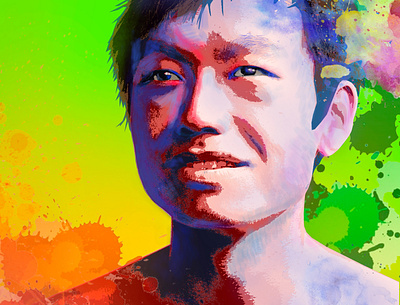 A colorful portrait poster colorful graphic design portrait poster design watercolor