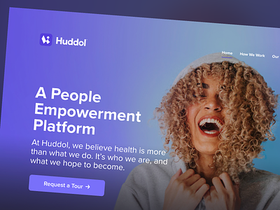 Huddol - A People Empowerment Platform blue clean female gradient hero huddol responsive