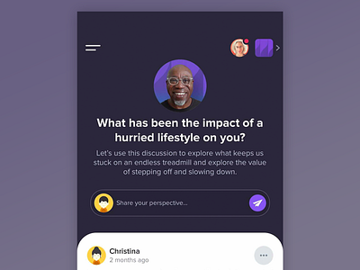 Discussion View - Huddol App app blue clean discussion flat huddol ios mobile react native view