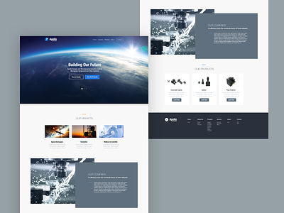 Client Website (Prototype) blue clean flat modern space website design white
