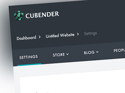 Cubender Dashboard dashboard horizontal menu links menu navigation ui ux