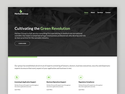 Herban Group black business clean green landing page responsive website