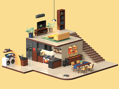 A Smart Home | 3D 3d animation artwork home home management illustration smart gadget timeless