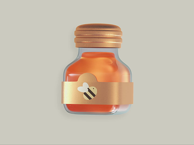 Honey Bottle | 3D 3d animation artwork delivery grocery honey illustration shopping timeless