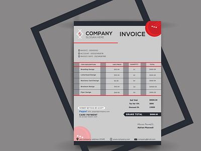 invoice  design order form, invoice, fillable