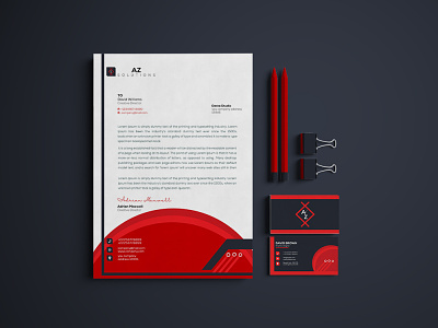 Stationery design business cards, letterhead business business letterhead clean clean letterhead corporate corporate identity corporate letterhead creative design creative letterhead graphic design illustration letterhead letterhead template letterhead word modern letterhead official print professional red