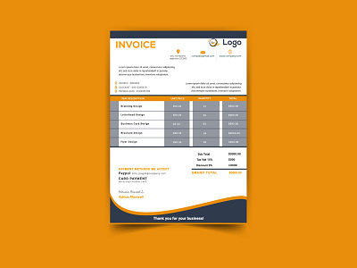 This is a clean eye-catchy Professional invoice design.