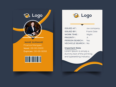 stationary Business ID Card design. brand clean company corporate creative design display graphic id marketing miscellaneous modern office id card photo id card print print ready standard stationery