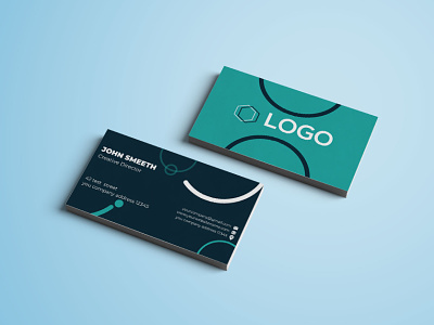 Clean Business Card design. blue cleanelegant corporate creative customizable design elegant illustration print ready professional simple visiting visiting card