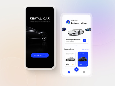 Rental Car UI Design android application appstore car design figma flutter get started graphic design ios mokup portfolio rental sketch ui xd