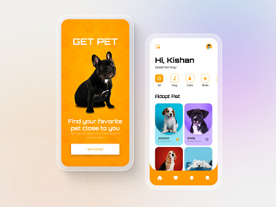 PET UI DESIGN android animal application behance design dribble figma graphic design motion graphics pet ui