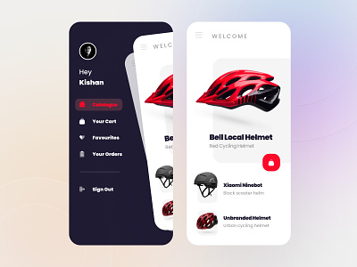 Cycling Helmet UI Design app design application application design design desktop design graphic design mobile mobile design motion graphics ui ui design ux design