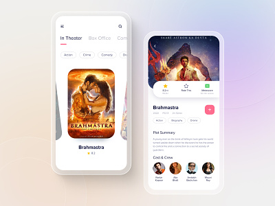 Movie Mobile App Design 3d android application branding button design designer dribble filme flutter graphic design latest like movie show trending ui wiyerframe