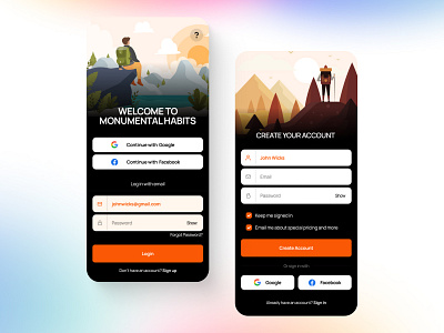 Login Page Design android application design dribble figma graphic design ios login login page mountings new design portfolio sign up trending ui ui design ux