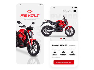 Revolt RV 400 UI Design android android design app design application design graphic design ios design latest ui design mobile design trending ui ui design ui ux ux design