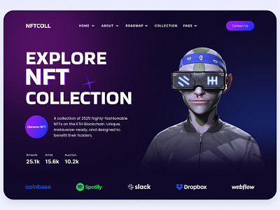 New NFT Landing Page dribble landing page new ui design nft web pages trending ui ux web design web pages website design