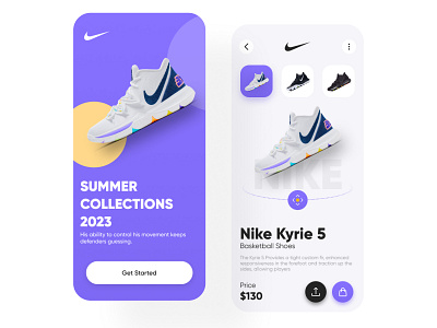 Nike Kyrie 5 UI Design application design dowanload freelancing graphic design ios ui mobile app nike shoes trending ui ui ux user interface ux