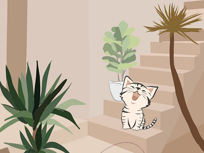 Cat cats digital illustration editorial illustration minimal vector