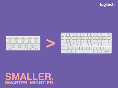 Smaller. Smarter. Mightier. (Concept) branding concept art dribbble graphic design ideas ipad pro keyboards logitech mightier minimalistic poster design simple smaller smarter weekly playoff
