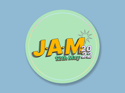Badge for J.A.M Event art badges enamel pin illustration jam jam 2022 just a minute literature pastels spring 2022