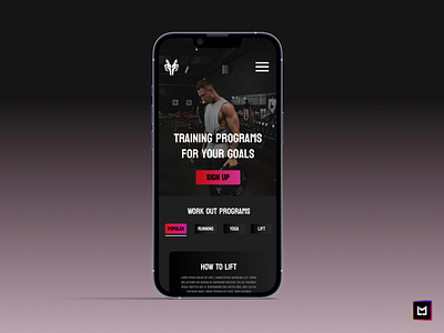 Mobile Fitness Website branding gradient gym website logo marketing training website website