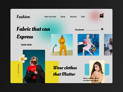 Fashion Landing Page Concept branding design gradient logo marketing ui web design web development
