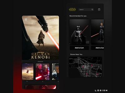 Obi-Wan StarWars mobile website concept branding design gradient logo marketing ui web design website