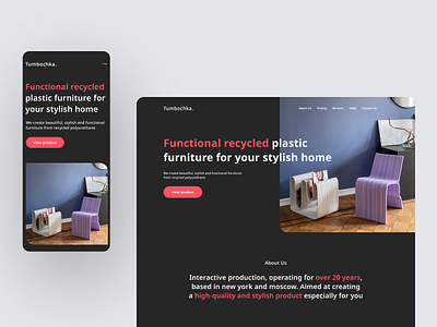 Tumbochka. concept design landing page ui