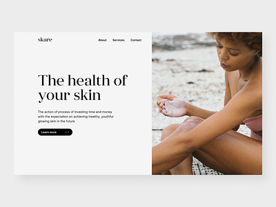 Skin care → Skare concept design landing page logo ui ux web лендинг