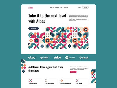 Albos concept design illustration landing page pattern ui ux web