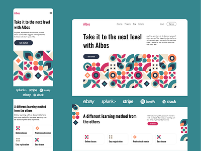 Albos concept design landing page ui ux web