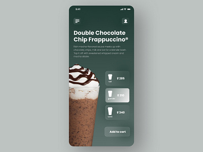 Starbucks menu UI Design