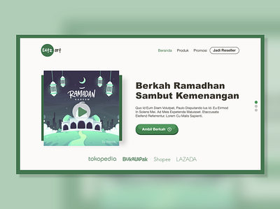The blessings of Ramadan design flat minimal ui web website