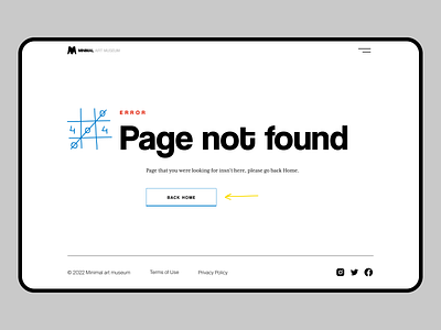 Error 404 page for online museum 404 branding errorpage landing page museum prototyping typography ui web design