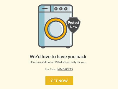 Beautiful reminder customer delight customer retention icon illustration washing machine